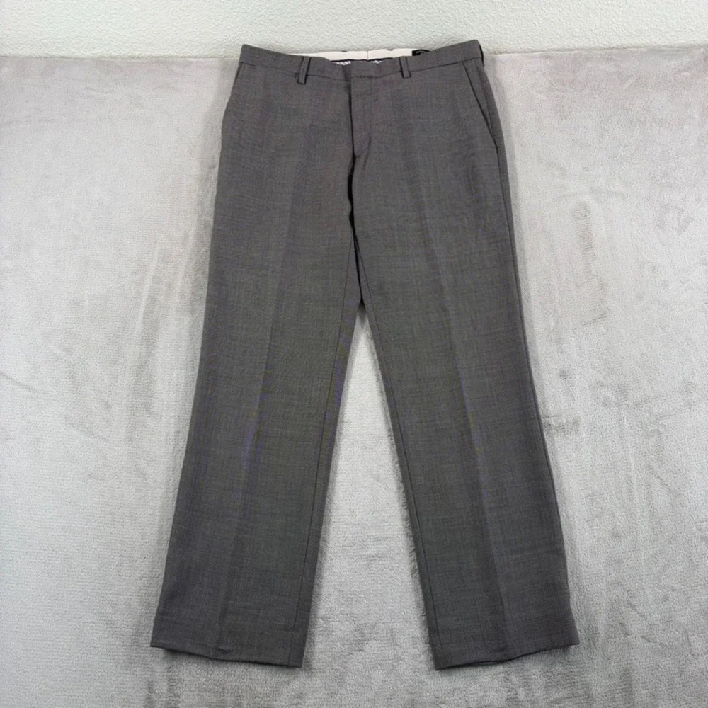 Banana Republic Tailored Slim Fit Dress Pants Men 33x30 Grey 100% Wool NWOT $138